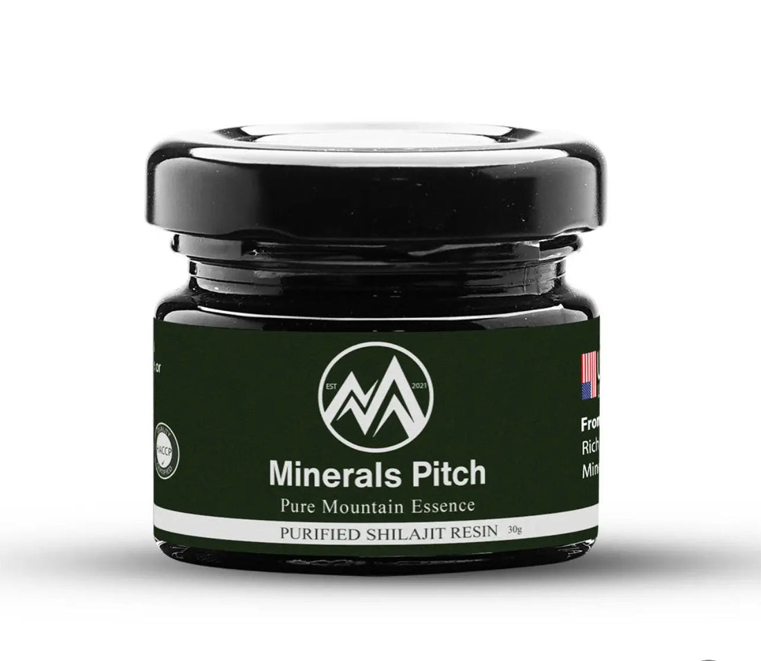 Minerals Pitch Halal-certified Himalayan Shilajit resin jar
