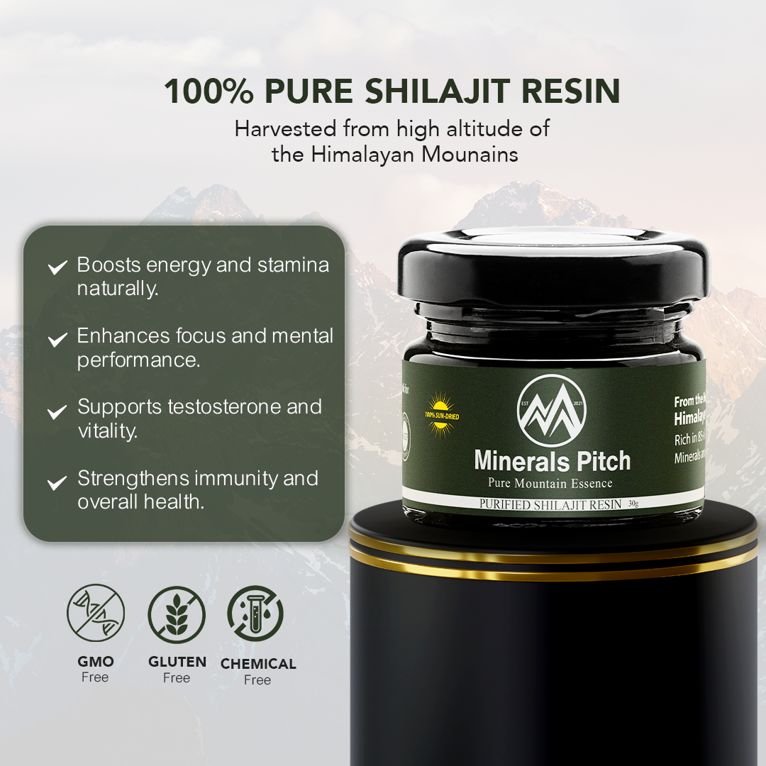 Himalayan Shilajit Resin - 30G Offer for UK Only - ISO 2200 GMP HALAL Certified Minerals Pitch