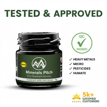 Himalayan Shilajit resin 50G - Organic trace minerals and natural Fulvic acid for overall wellness Minerals Pitch