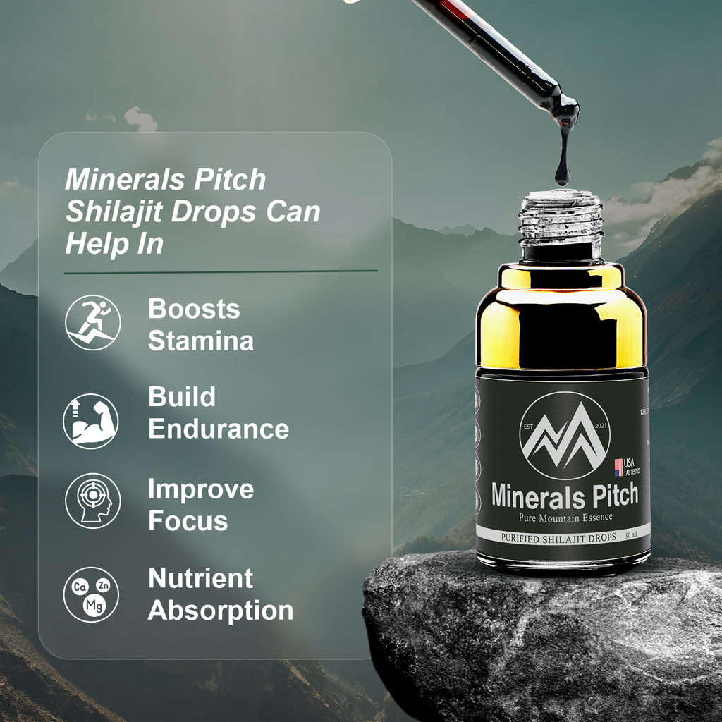 Himalayan Shilajit drops 30ml - Organic trace minerals and natural Fulvic acid for overall wellness