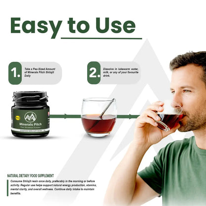 Himalayan Shilajit resin 50G - Organic trace minerals and natural Fulvic acid for overall wellness Minerals Pitch